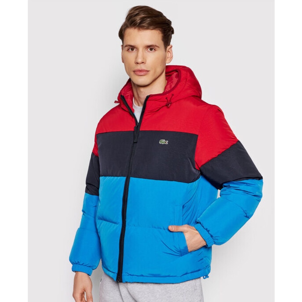 Lacoste Men's Short Lightweight Water-Resistant Puffer Coat
